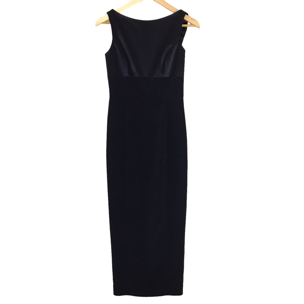 Tahari Navy Maxi Pencil Skirt Audrey Hepburn Style Formal Dress